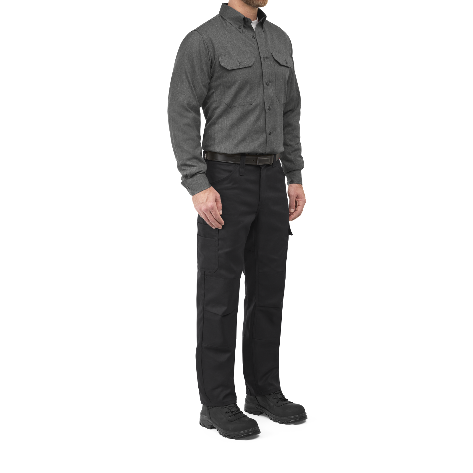 Bulwark Mens IQ SERIES Comfort Woven Lightweight FR Shirt - Dark Gray - QS50DG-
