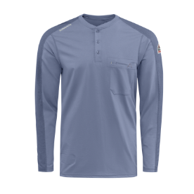 Bulwark Men's Flex Knit Henley - Light Blue