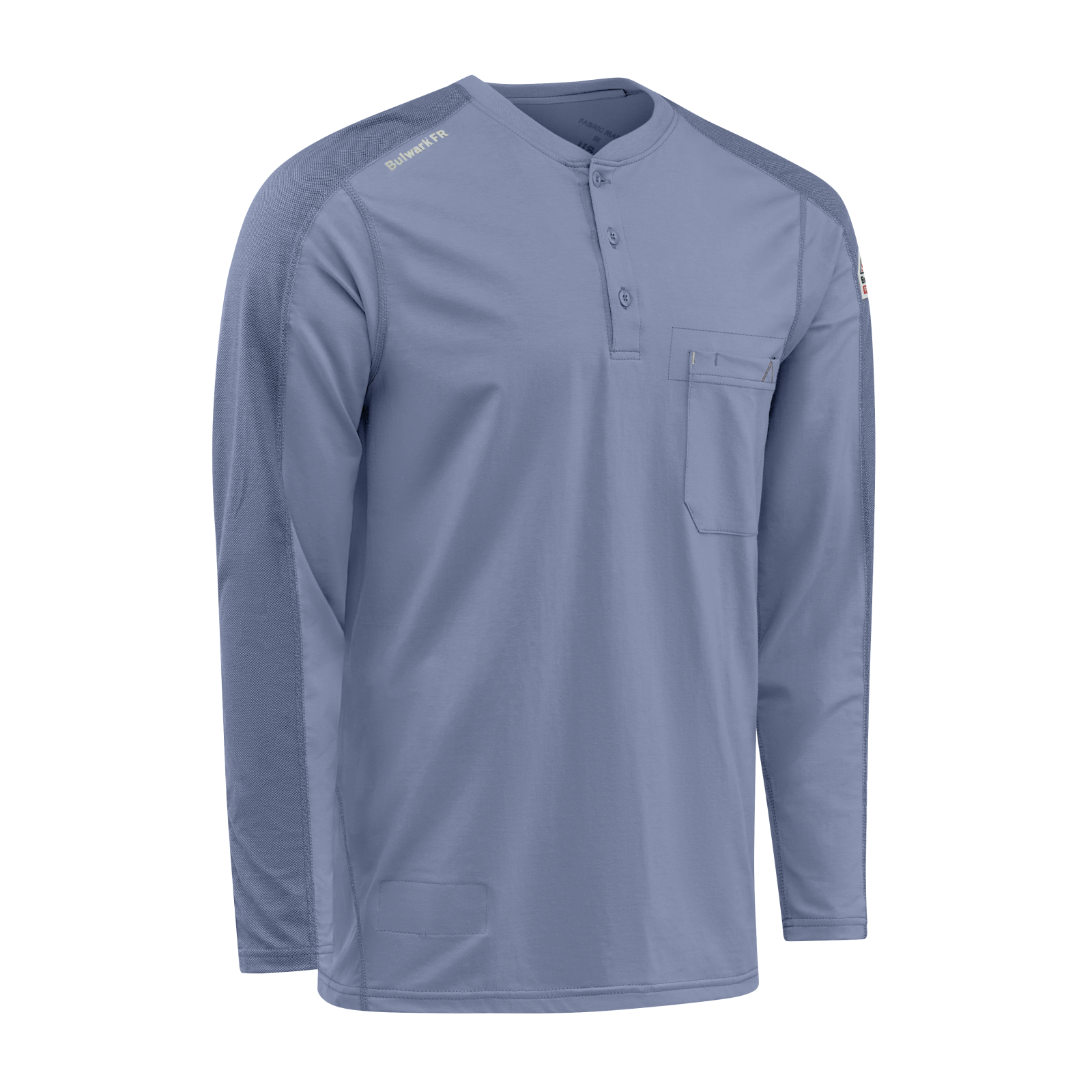 Bulwark Men's Flex Knit Henley - Light Blue - STL2LB-