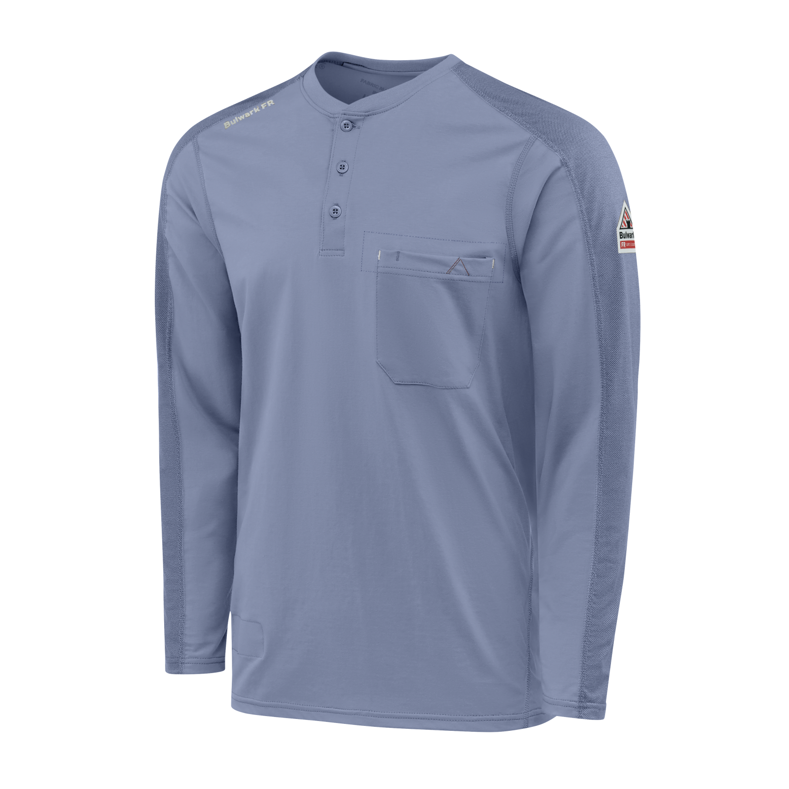 Bulwark Men's Flex Knit Henley - Light Blue - STL2LB-