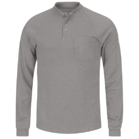 Bulwark Mens Lightweight FR Henley - Grey