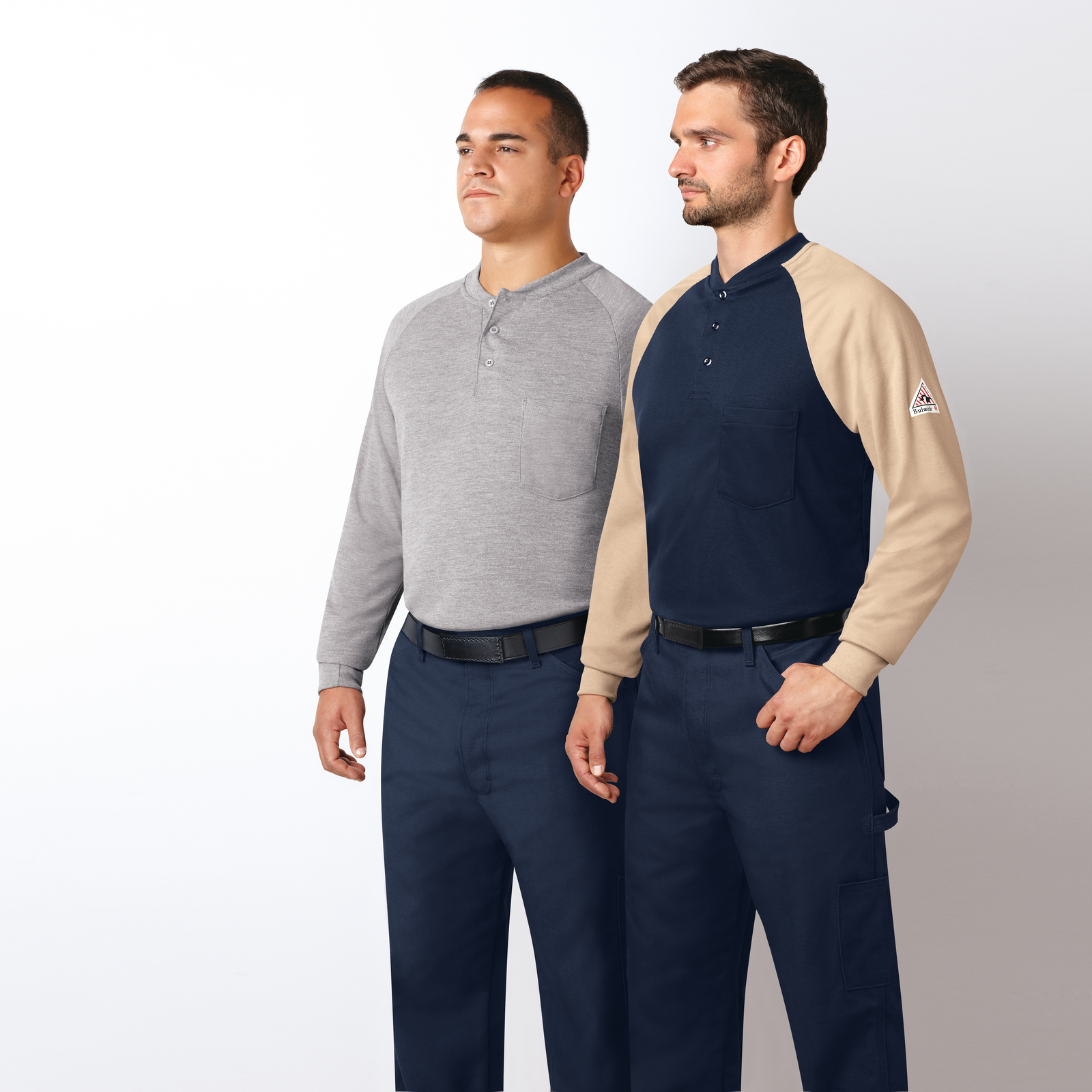 Bulwark Mens Lightweight FR Henley - Grey - SML2GY-