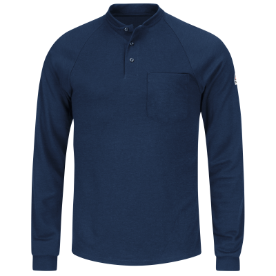 Bulwark Mens Lightweight FR Henley - Navy
