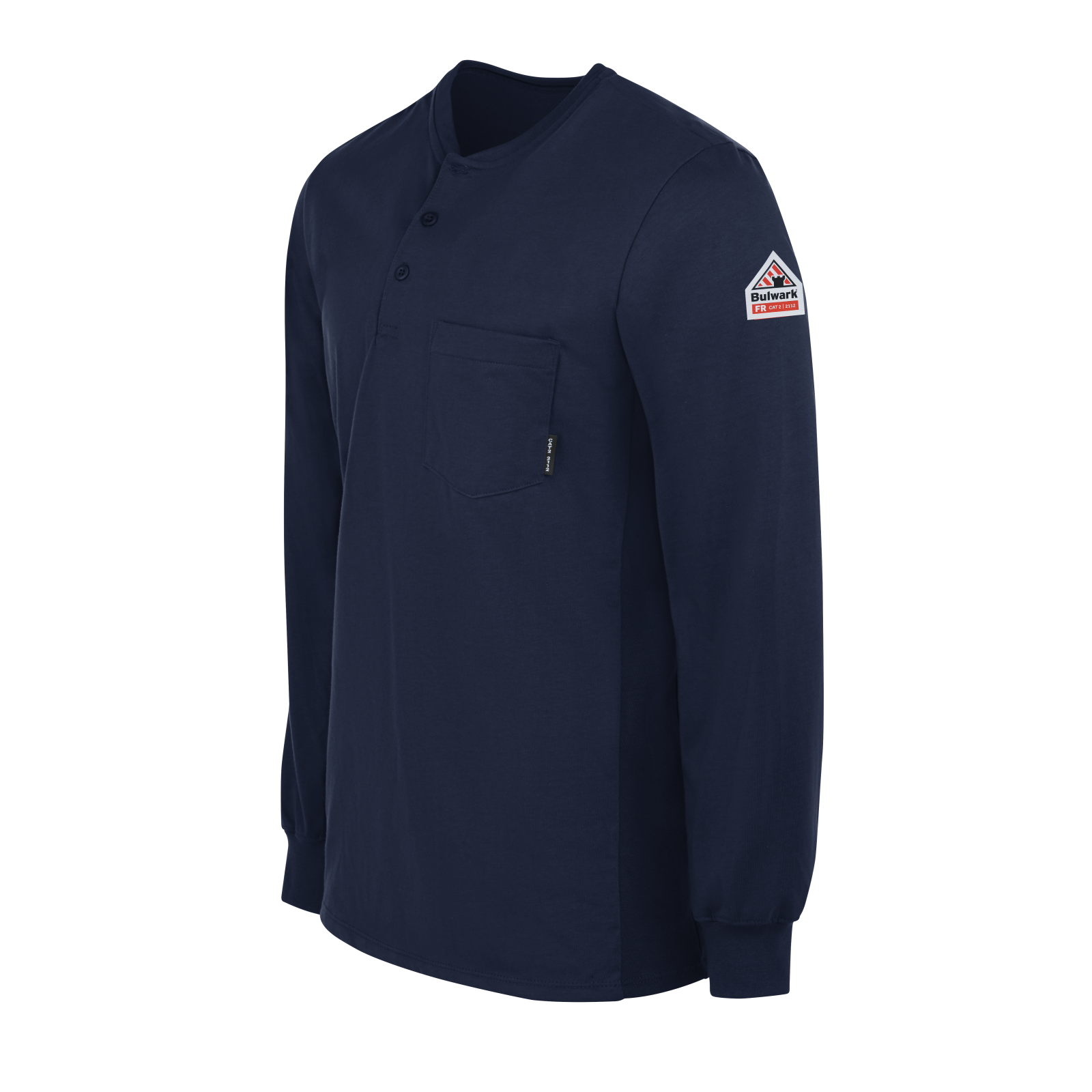 Bulwark Men's Lightweight FR Long Sleeve Henley - Navy - SEL2NV-