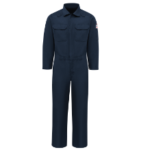 Bulwark Mens Lightweight Nomex FR Premium Coverall - Navy FR,flame,fire,resistant,men,mens,boy,boys,blues,coverall,coveralls,overalls,overall,work,onesie,dark,light,navy,blue,midnight,indigo
