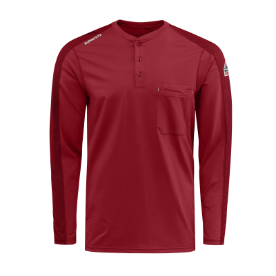 Bulwark Mens Flex Knit Henley - Red