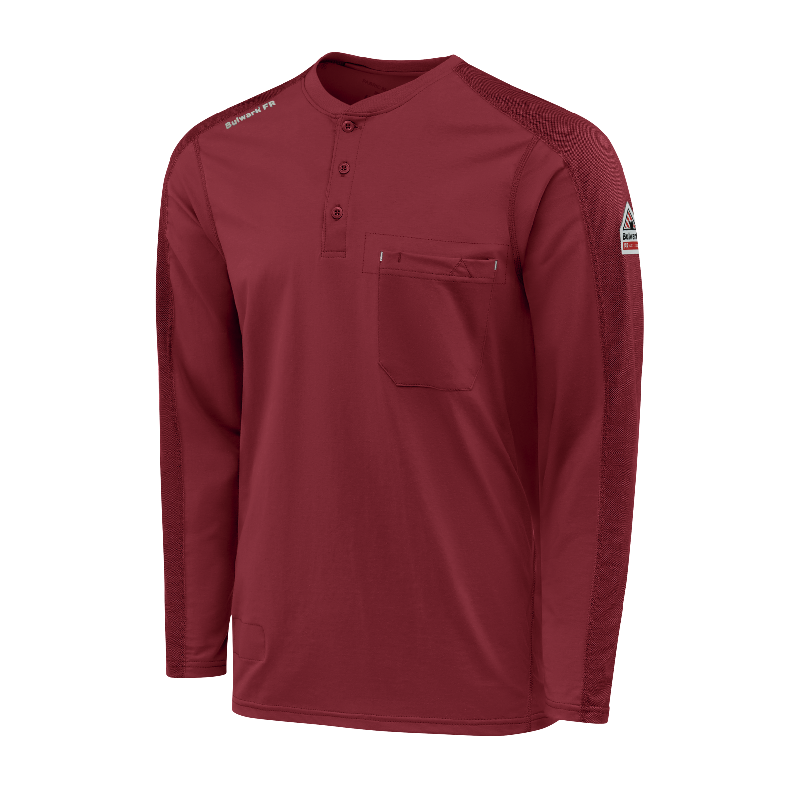 Bulwark Mens Flex Knit Henley - Red - STL2RD-