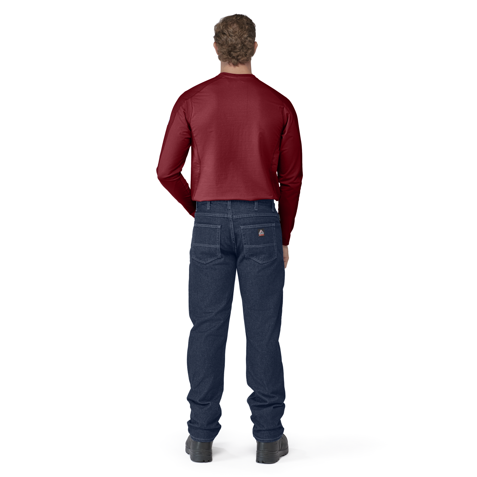Bulwark Mens Flex Knit Henley - Red - STL2RD-