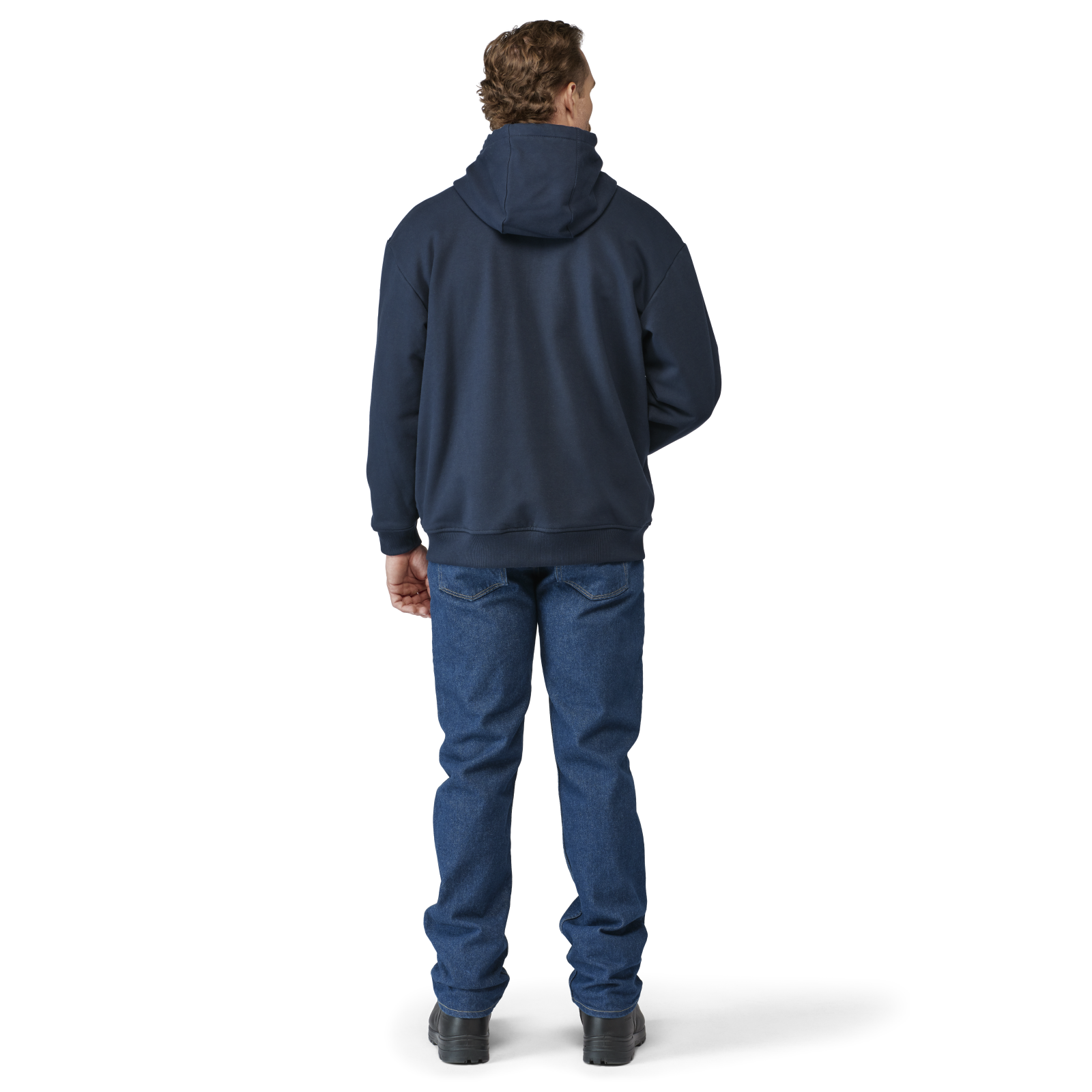 Bulwark Men's Thermal Lined Zip-Front Hooded Sweatshirt - Navy - SEZ4NV-