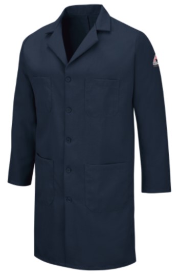 Bulwark Mens 6 oz Nomex Button Front Lab Coat - Navy