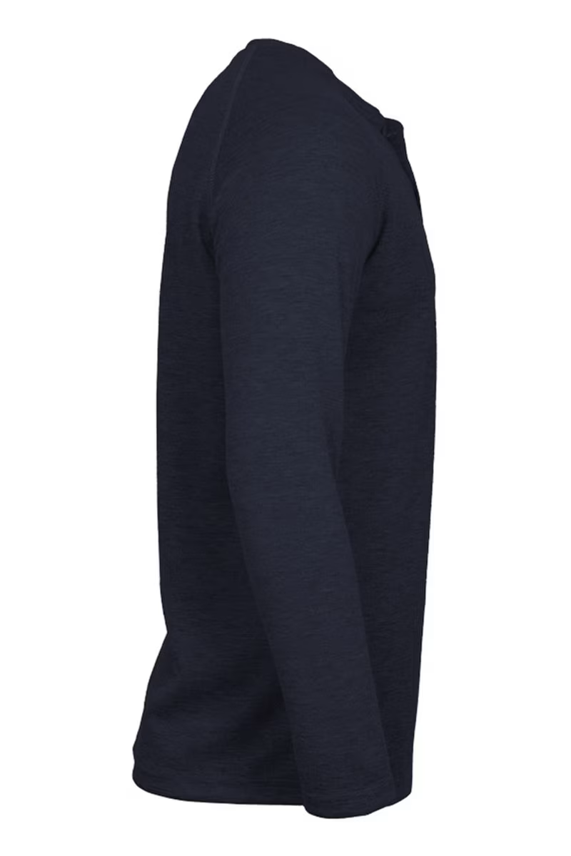 Lapco Mens FR Raglan Sleeve T-Shirt Henley - Navy Blue - FRT-RHP-NVY-