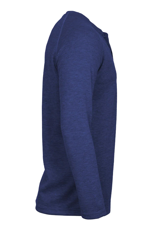 Lapco Mens FR Raglan Sleeve T-Shirt Henley - Royal Blue - FRT-RHP-RO-