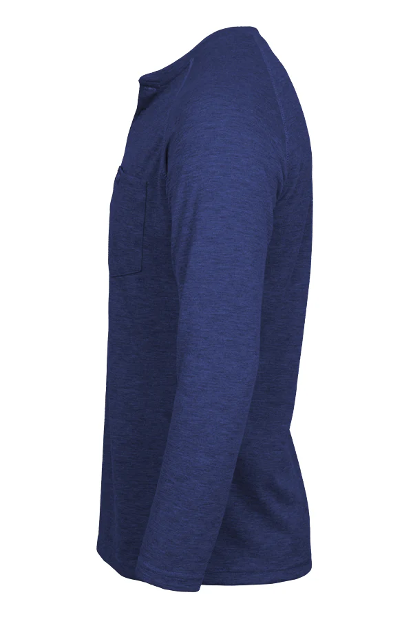 Lapco Mens FR Raglan Sleeve T-Shirt Henley - Royal Blue - FRT-RHP-RO-