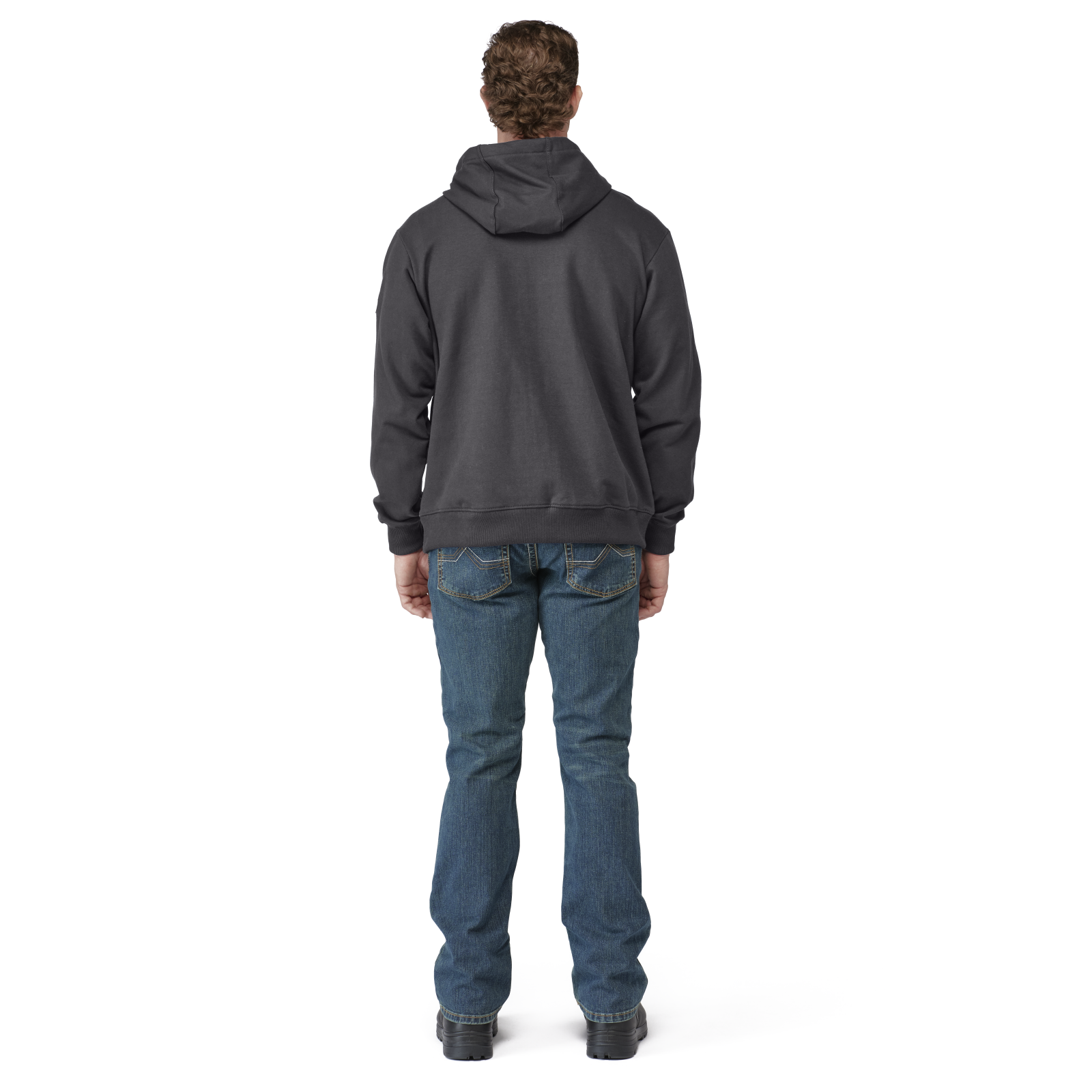 Bulwark Mens Fleece FR Zip-Front Hooded Sweatshirt - Charcoal - SEH4CH-