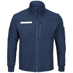 Bulwark Mens Fleece FR Zip-Up Jacket - Navy fr,flame,fire,resistant,men,mens,boy,boys,jacket,coat,hoodie,outerwear,winterwear,sweatshirt,sweater,zipper,zip,front,dark,blue,navy,midnight