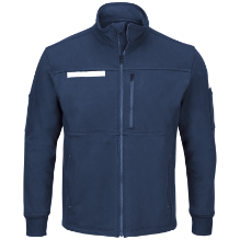 Bulwark Mens Fleece FR Zip-Up Jacket - Navy fr,flame,fire,resistant,men,mens,boy,boys,jacket,coat,hoodie,outerwear,winterwear,sweatshirt,sweater,zipper,zip,front,dark,blue,navy,midnight
