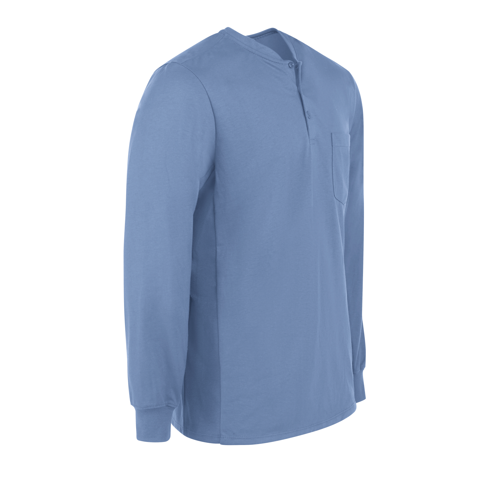 Bulwark Men's Lightweight FR Long Sleeve Henley - Light Blue - SEL2LB-