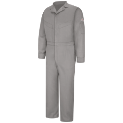 Bulwark Mens Lightweight Excel FR ComforTouch Deluxe Coverall - Grey FR,flame,fire,resistant,men,mens,boy,boys,blues,coverall,coveralls,overalls,overall,work,onesie,dark,light,grey,gray,silver,iron,metal,charcoal