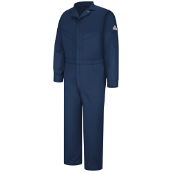 Bulwark Mens Lightweight Excel FR ComforTouch Deluxe Coverall - Navy FR,flame,fire,resistant,men,mens,boy,boys,blues,coverall,coveralls,overalls,overall,work,onesie,dark,light,navy,blue,midnight,indigo
