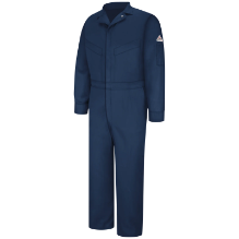 Bulwark Mens Lightweight Excel FR ComforTouch Deluxe Coverall - Navy FR,flame,fire,resistant,men,mens,boy,boys,blues,coverall,coveralls,overalls,overall,work,onesie,dark,light,navy,blue,midnight,indigo