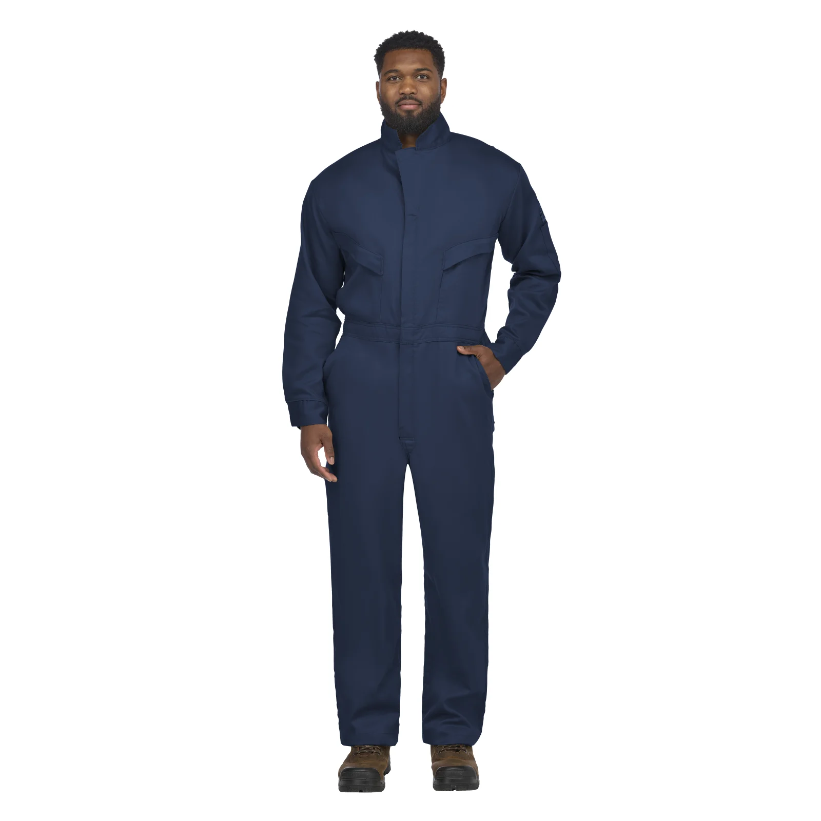 Bulwark Mens Lightweight Excel FR ComforTouch Deluxe Coverall - Navy - CLD4NV-