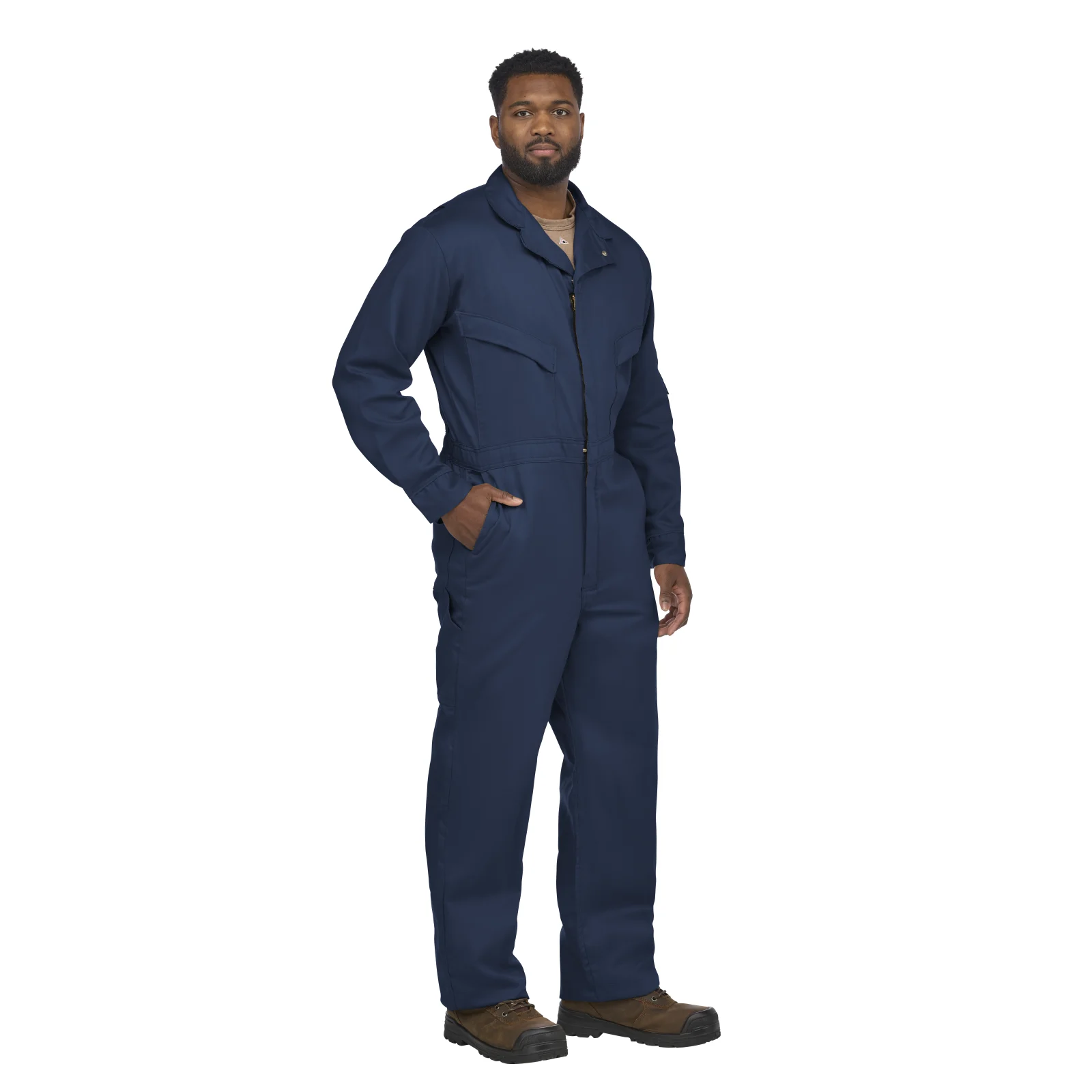 Bulwark Mens Lightweight Excel FR ComforTouch Deluxe Coverall - Navy - CLD4NV-