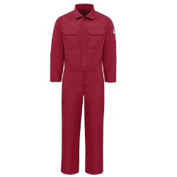 Bulwark Mens Lightweight Nomex FR Premium Coverall - Red FR,flame,fire,resistant,men,mens,boy,boys,blues,coverall,coveralls,overalls,overall,work,onesie,dark,red,crimson,scarlet,blood