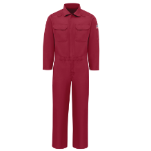 Bulwark Mens Lightweight Nomex FR Premium Coverall - Red FR,flame,fire,resistant,men,mens,boy,boys,blues,coverall,coveralls,overalls,overall,work,onesie,dark,red,crimson,scarlet,blood