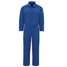 Bulwark Mens Lightweight Nomex FR Premium Coverall - Royal Blue FR,flame,fire,resistant,men,mens,boy,boys,blues,coverall,coveralls,overalls,overall,work,onesie,bright,light,royal,blue,midnight,indigo