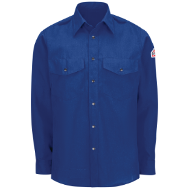 Bulwark Mens Lightweight Nomex FR Snap-Front Shirt - Royal Blue