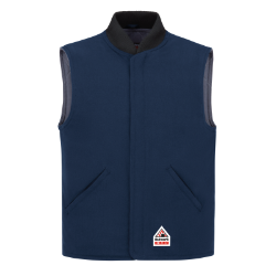 Bulwark Mens Lightweight Nomex FR Vest Jacket Liner - Navy men,mens,boy,boys,jacket,coat,vest,sweatshirt,sweater,zipper,zip,zip-up,winterwear,outerwear,liner,fr,fire,flame,resistant,retardant,navy,blue,midnight,indigo