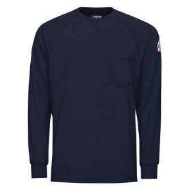 Bulwark Mens Long Sleeve Performance Cooltouch 2 T-Shirt - Navy