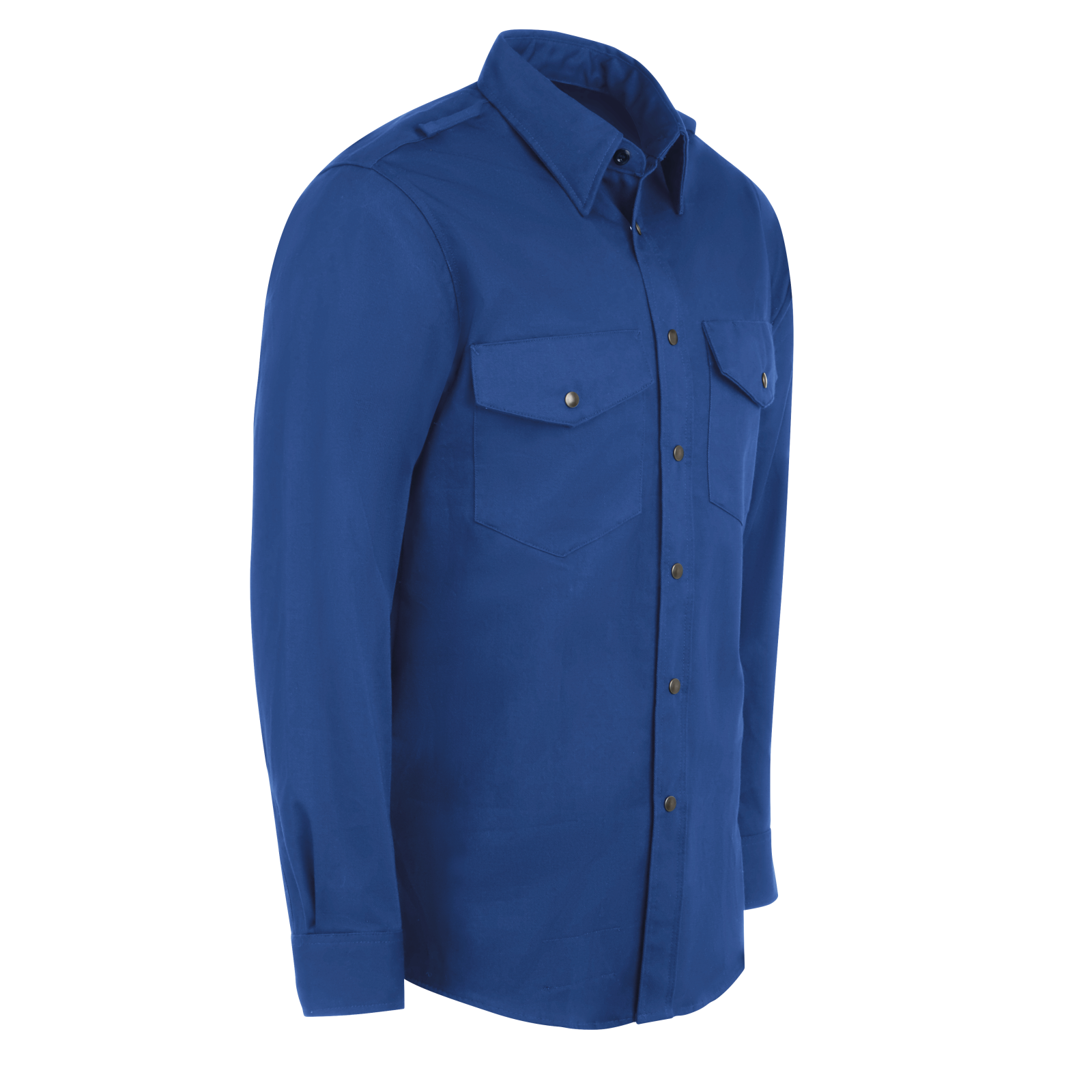 Bulwark Mens Midweight Excel FR Snap-Front Uniform Shirt - Royal Blue - SES2RB-