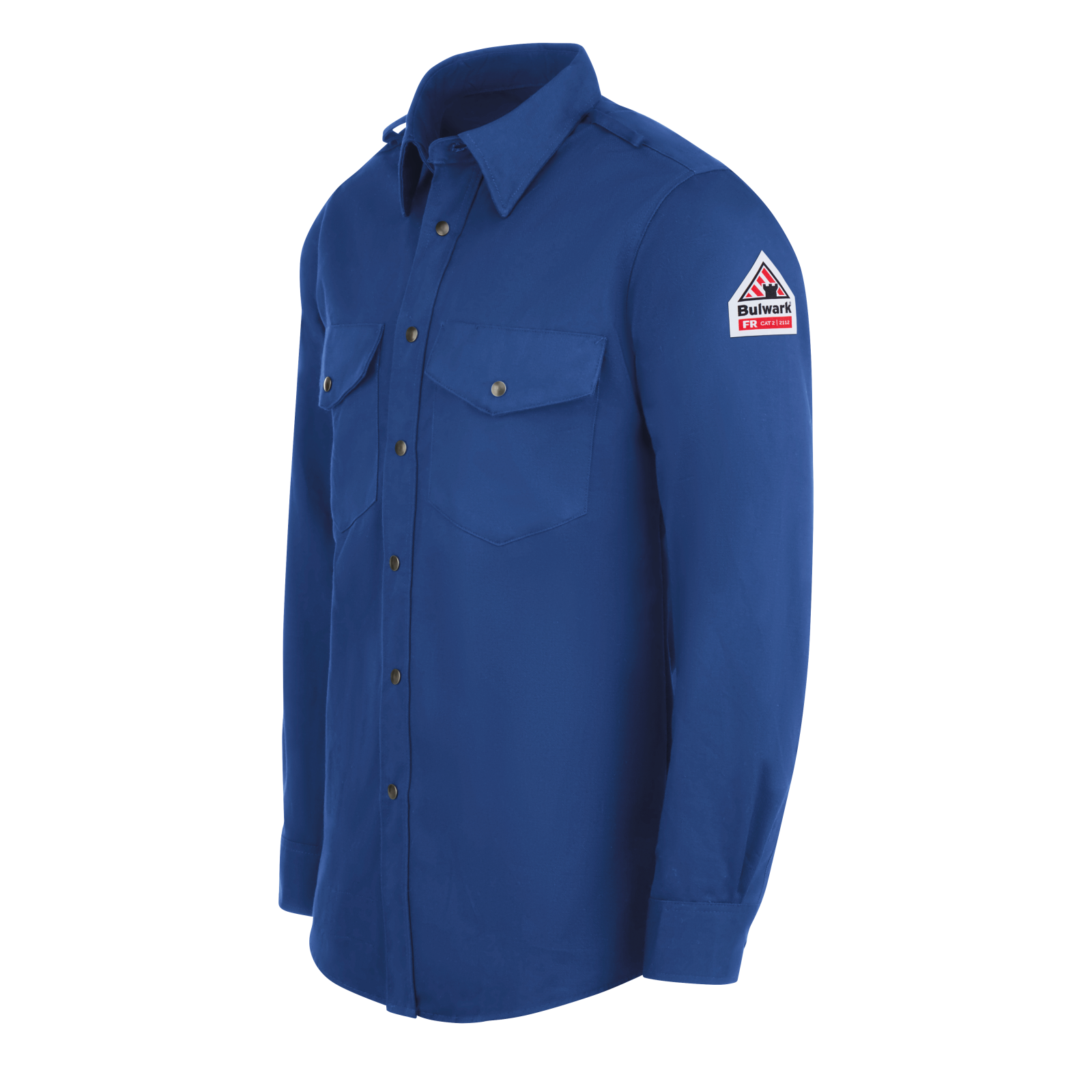 Bulwark Mens Midweight Excel FR Snap-Front Uniform Shirt - Royal Blue - SES2RB-