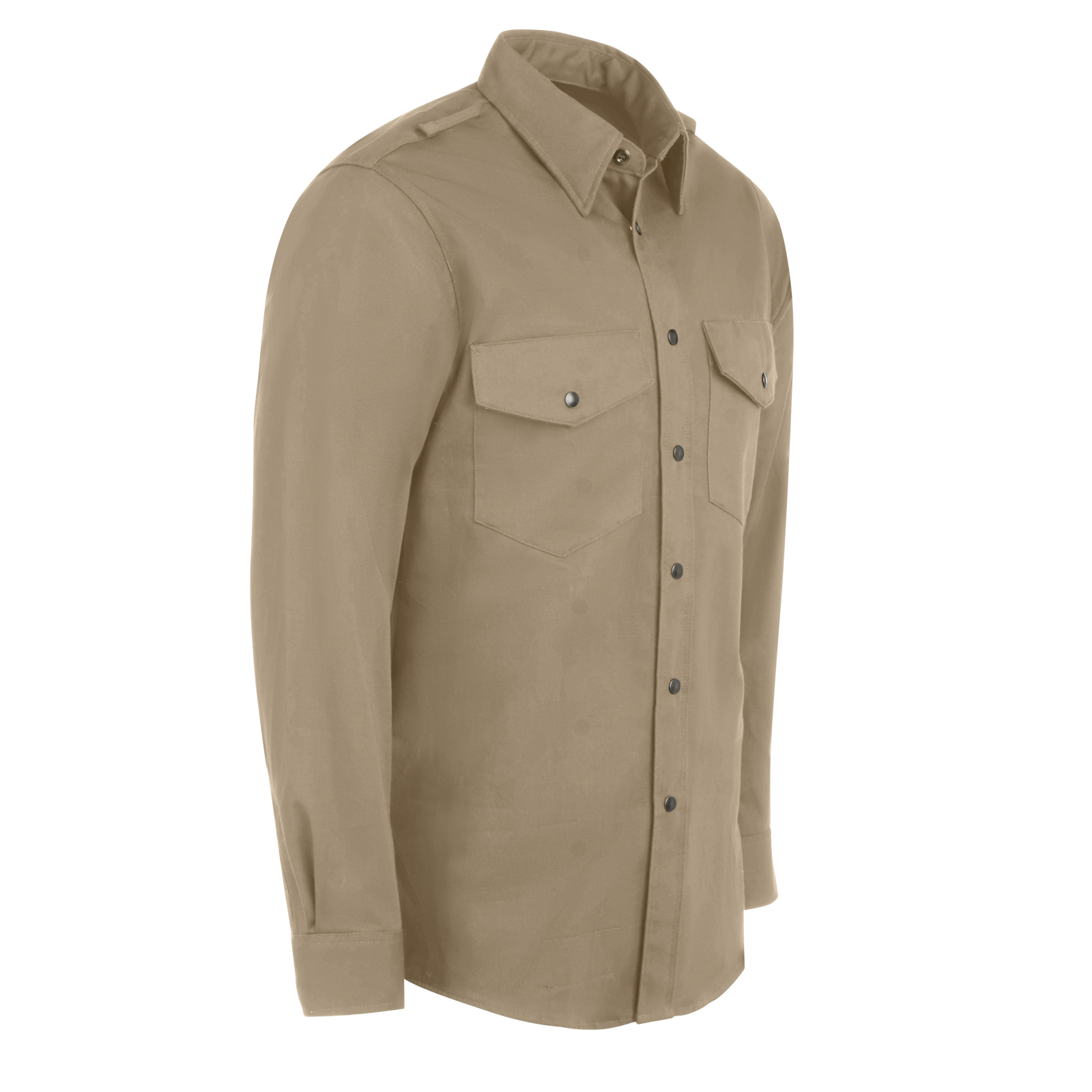 Bulwark Mens Midweight Excel FR Snap-Front Uniform Shirt - Tan - SES2TN-
