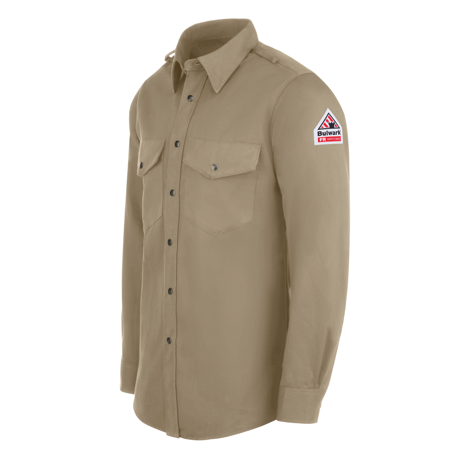 Bulwark Mens Midweight Excel FR Snap-Front Uniform Shirt - Tan - SES2TN-