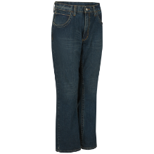 Bulwark Mens Relaxed Fit Bootcut Jean with Stretch - Sanded Denim fr,flame,fire,resistant,retardant,men,mens,mens,boy,boys,fr,fire,flame,resistant,retardant,uniform,pant,pants,blue,denim,faded,light,dark