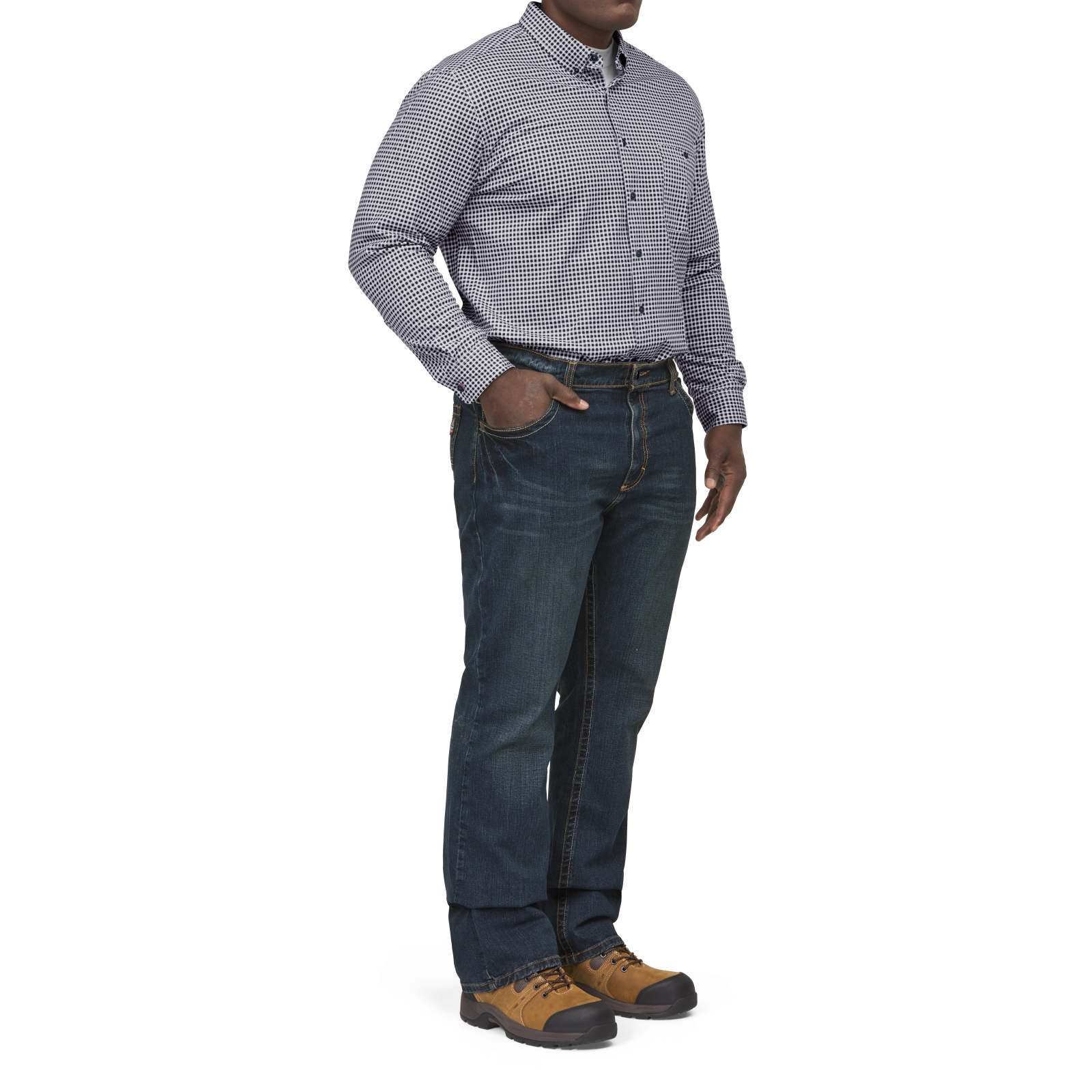 Bulwark Mens Relaxed Fit Bootcut Jean with Stretch - Sanded Denim - PSJ2SD-