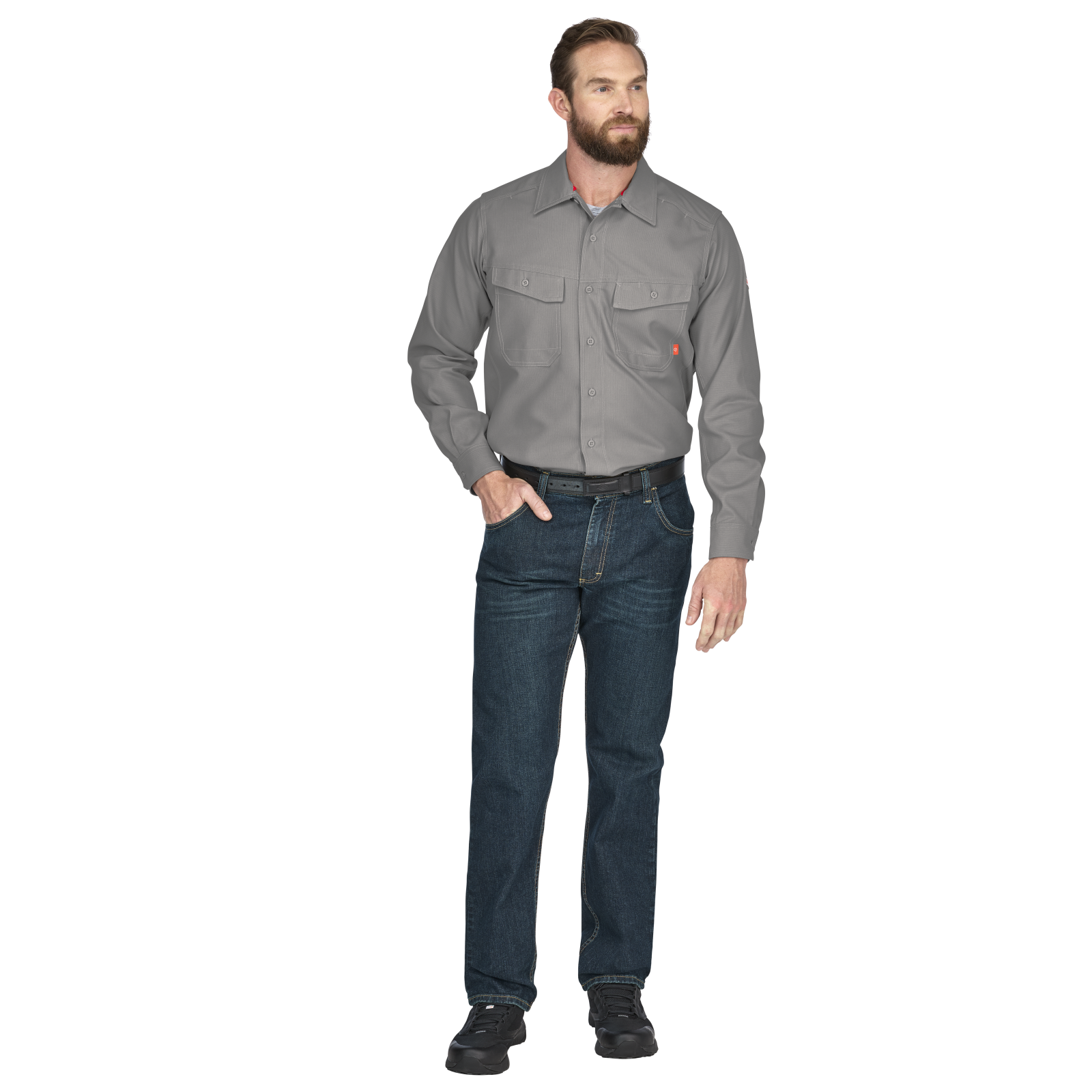 Bulwark Mens iQ Series Endurance Collection FR Work Shirt - Grey - QS40GY-