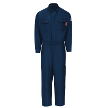 Bulwark Mens iQ Series Lightweight Mobility Coverall - Navy FR,flame,fire,resistant,men,mens,boy,boys,blues,coverall,coveralls,overalls,overall,work,onesie,dark,blue,navy,indigo,midnight