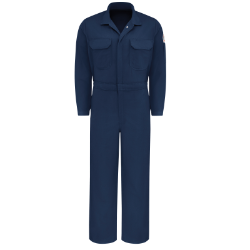 Bulwark Mens Premium 7 oz. 88/12 Lightweight FR Coverall - Navy FR,flame,fire,resistant,men,mens,boy,boys,blues,coverall,coveralls,overalls,overall,work,onesie,dark,navy,blue,midnight,indigo