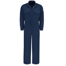 Bulwark Mens Premium 7 oz. 88/12 Lightweight FR Coverall - Navy FR,flame,fire,resistant,men,mens,boy,boys,blues,coverall,coveralls,overalls,overall,work,onesie,dark,navy,blue,midnight,indigo