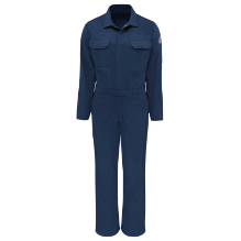 Bulwark Womens Premium 7 oz. 88/12 Lightweight FR Coverall - Navy fr,flame,fire,resistant,retardant,women,womens,girl,girls,lady,ladies,blues,coverall,coveralls,overall,overalls,dark,blue,navy,midnight,indigo