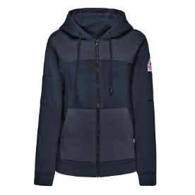 Bulwark Women's FR Full Zip Hoodie with Face Mask - Navy