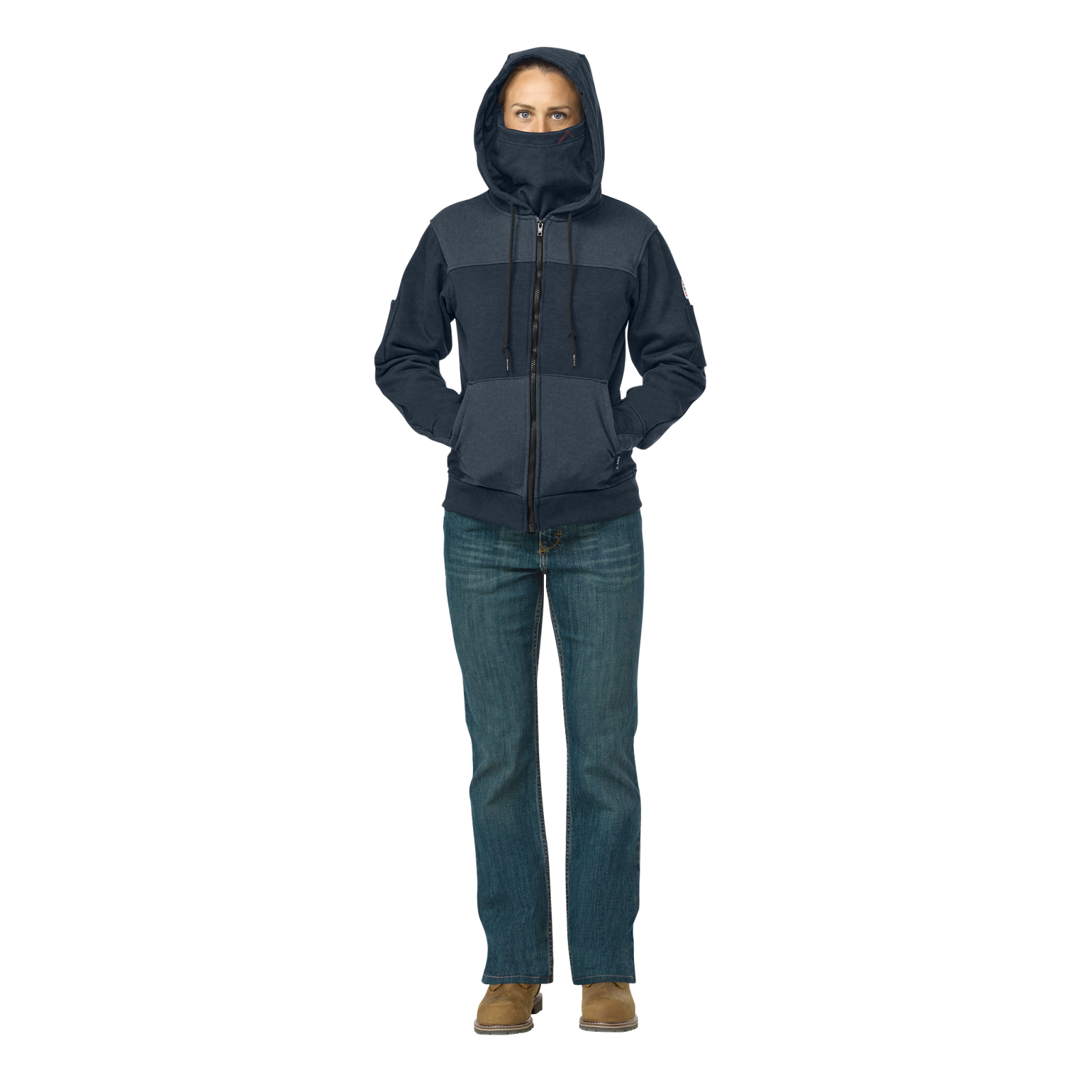 Bulwark Women's FR Full Zip Hoodie with Face Mask - Navy - SMM7NV-