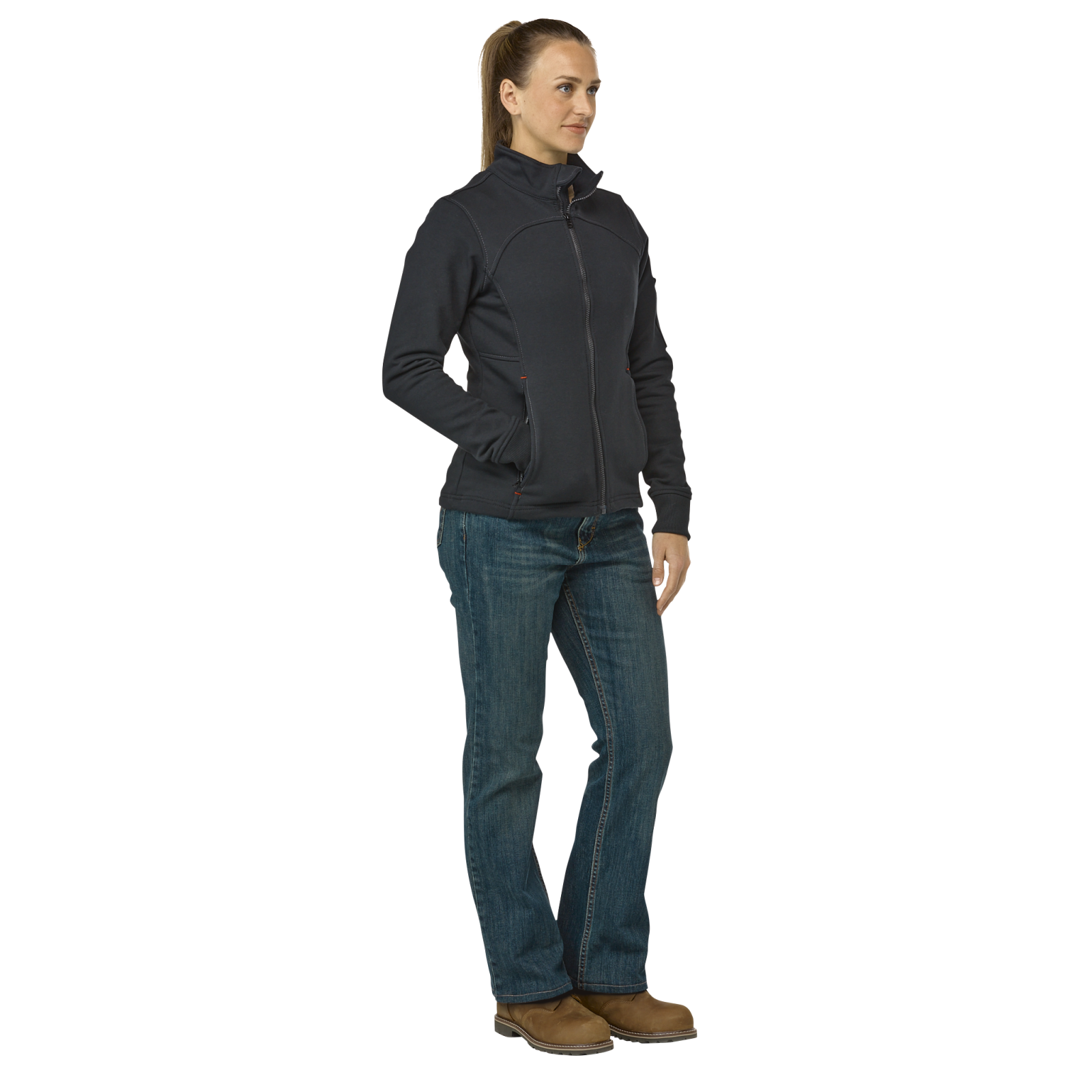 Bulwark Women's Fleece FR Zip-Up Jacket - Black - SEZ3BK-