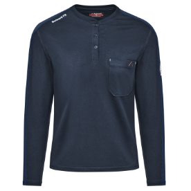 Bulwark Women's Flex Knit Henley - Navy