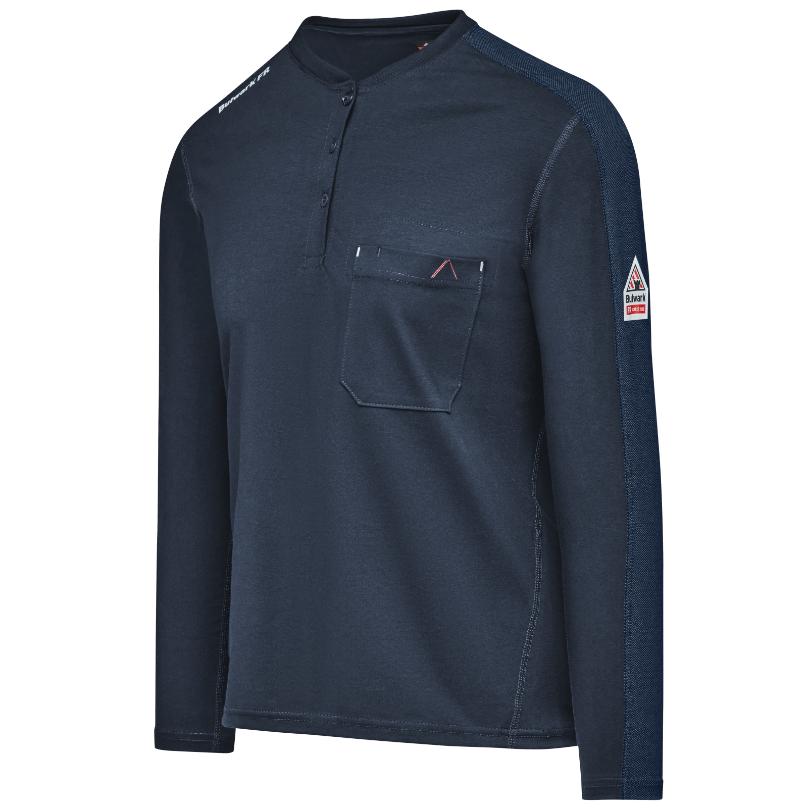 Bulwark Women's Flex Knit Henley - Navy - STL3NV-