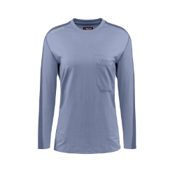 Bulwark Womens Flex Knit Tee - Light Blue FR,fire,flame,resistant,retardant,women,womens,girl,girls,lady,ladies,shirt,solid,crew,neck,t-shirt,tee,long,sleeve,light,blue,sky