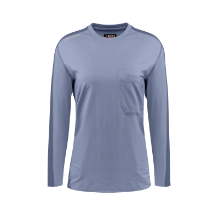 Bulwark Womens Flex Knit Tee - Light Blue FR,fire,flame,resistant,retardant,women,womens,girl,girls,lady,ladies,shirt,solid,crew,neck,t-shirt,tee,long,sleeve,light,blue,sky